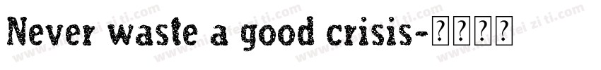Never waste a good crisis字体转换